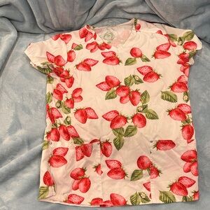 Strawberry Print Women's Top